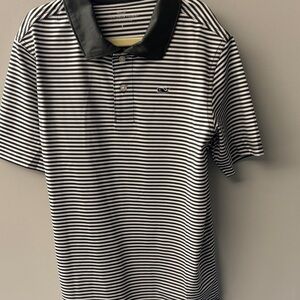 Vineyard Vines Black and White Striped Polo